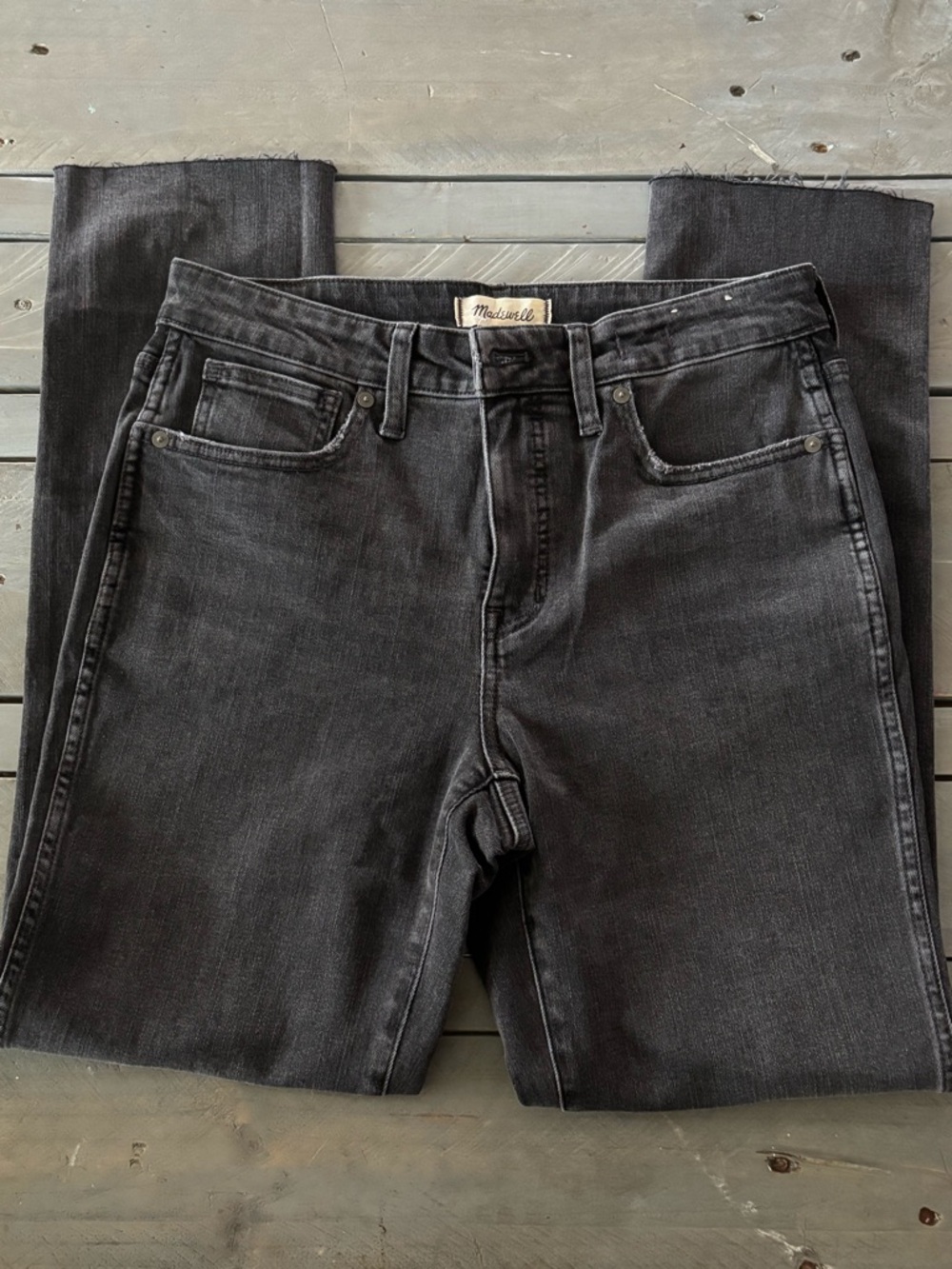 NWOT Madewell Womens Charcoal Stovepipe Straight Jeans Tags Reasonable Offers